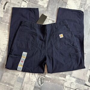 NWT Carhartt FR Flame Resistant Work Pants Mens 38 x 30 CAT2 NFPA 2112 Navy Blue